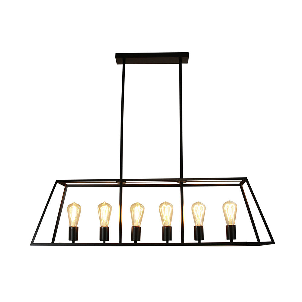 Southport 6 Light Urban Retro Pendant Black - SL66906BK