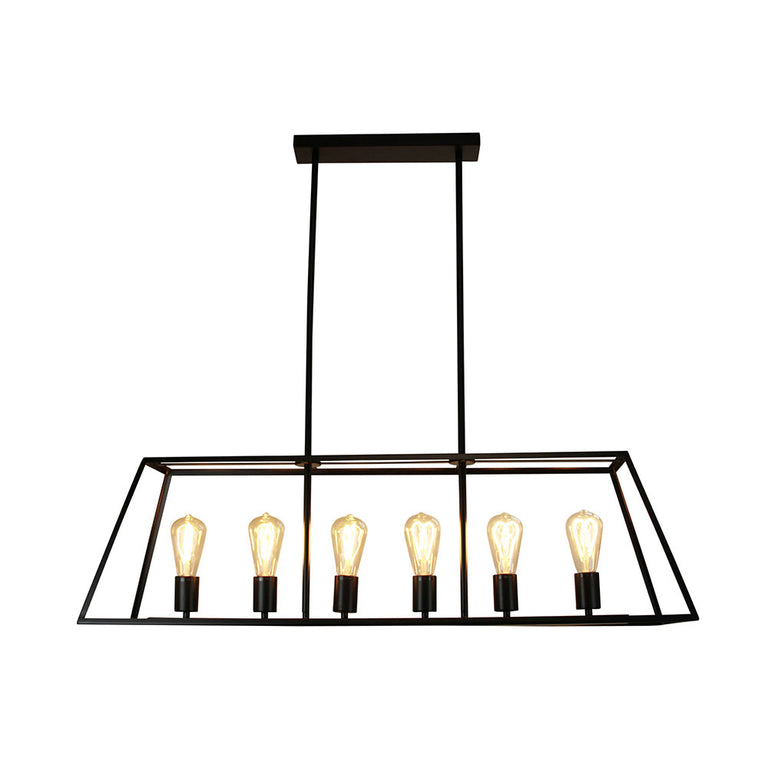 Southport 6 Light Urban Retro Pendant Black - SL66906BK