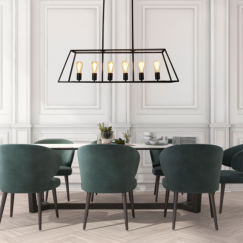 Southport 6 Light Urban Retro Pendant Black - SL66906BK