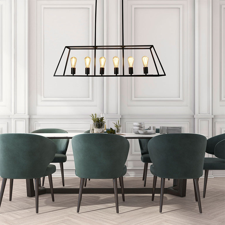 Southport 6 Light Urban Retro Pendant Black - SL66906BK