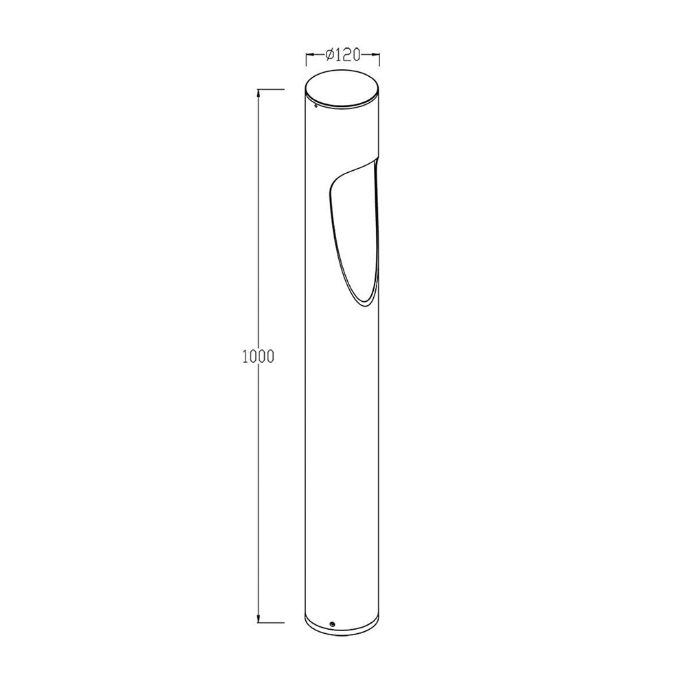Newland 10W LED 1000mm Bollard Black / Tri-Colour - SL7015L100TC/BK