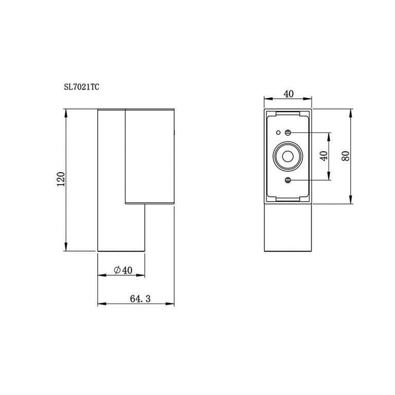 New Bronte 3W LED Fixed Wall Pillar Light 316 Stainless Steel / Tri-Colour - SL7021TC/SLS
