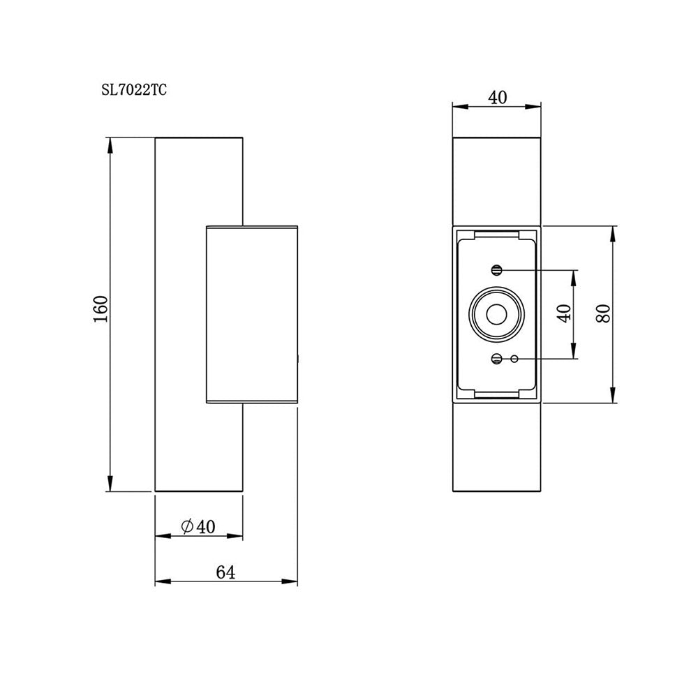New Bronte 2 x 3W Up / Down LED Wall Pillar Light 316 Stainless Steel / Tri-Colour - SL7022TC/SLS