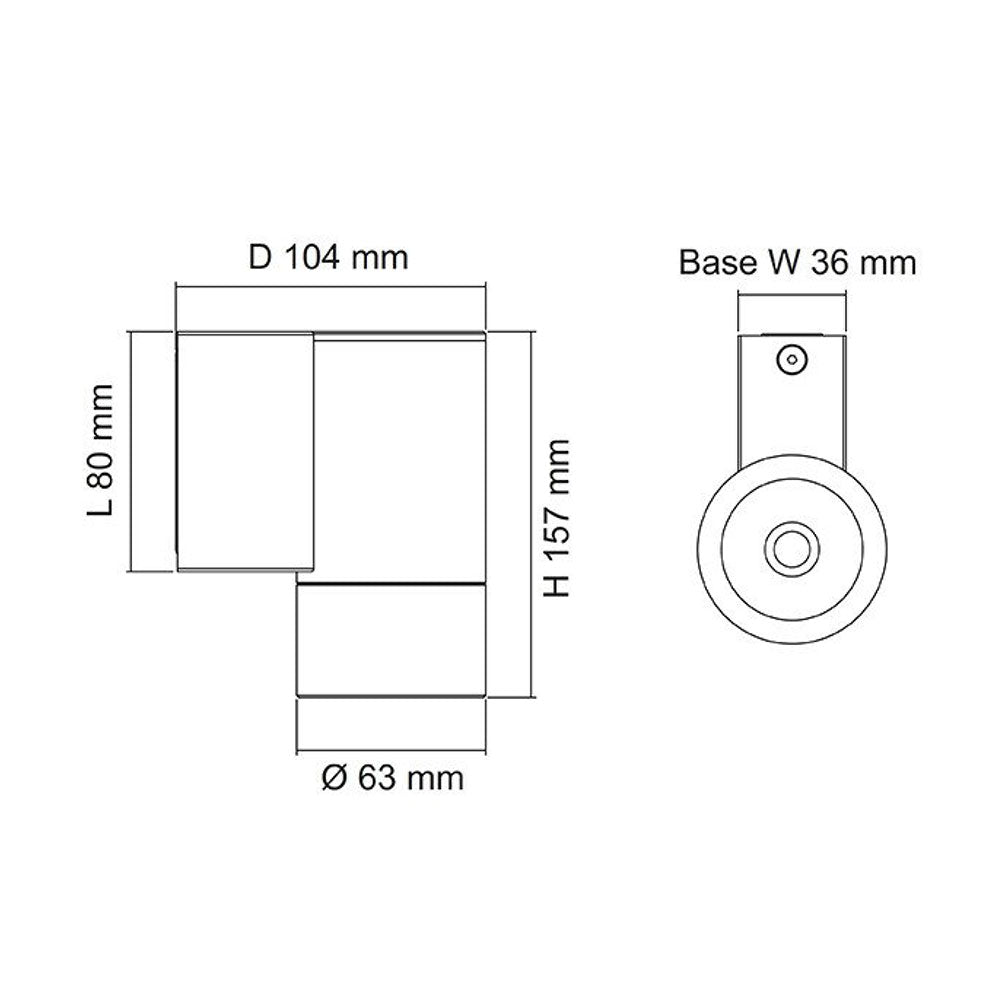 New Bondi 240V Fixed Wall Pillar Light Silver - SL7221GU SL