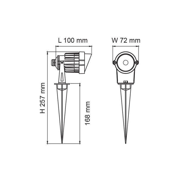 Mini 6W LED Spike Light Black / Warm White - SL7266WW/BK