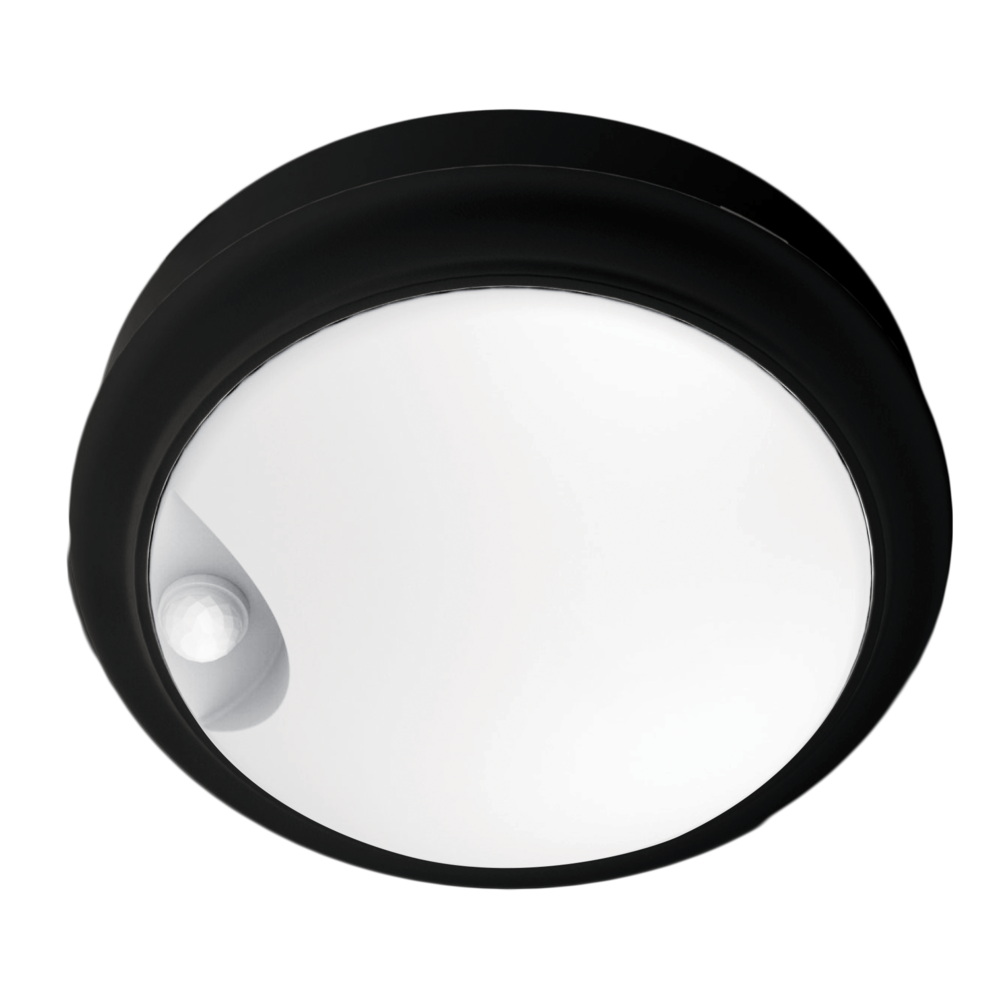 High Output 15W LED Round Bunker With Sensor Black / Tri-Colour - SL7272TC/BK/S
