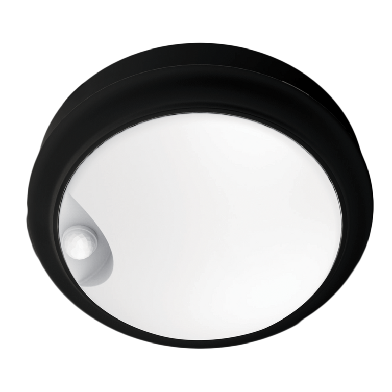High Output 15W LED Round Bunker With Sensor Black / Tri-Colour - SL7272TC/BK/S