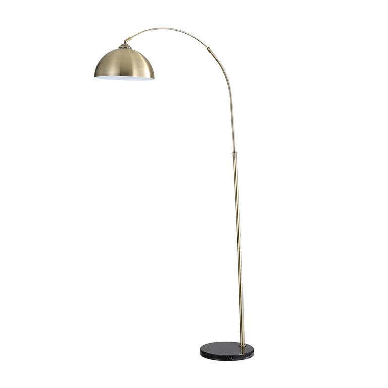 Marmo Arc Floor Lamp With Marble Base Antique Brass - SL91203AB