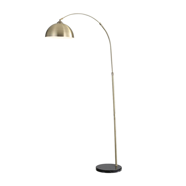 Marmo Arc Floor Lamp With Marble Base Antique Brass - SL91203AB
