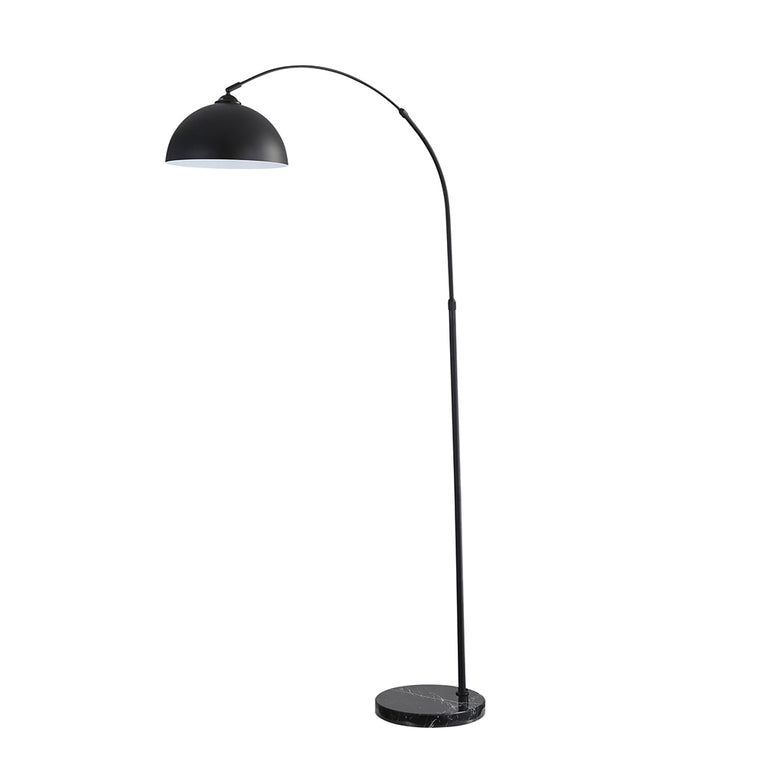 Marmo Arc Floor Lamp With Marble Base Black - SL91203BK