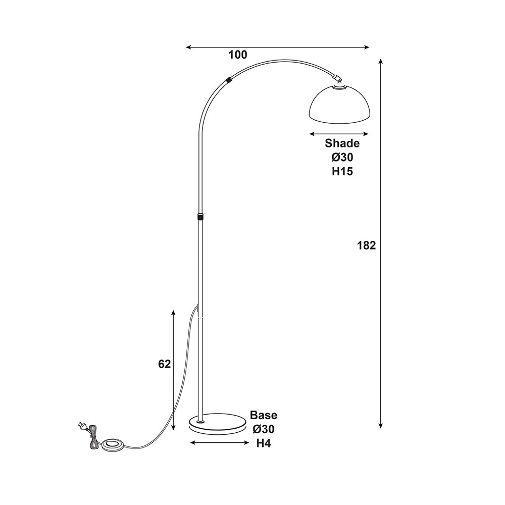 Marmo Arc Floor Lamp With Marble Base Antique Brass - SL91203AB