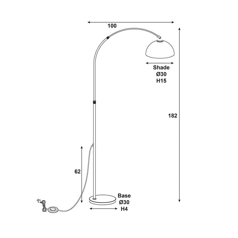 Marmo Arc Floor Lamp With Marble Base Antique Brass - SL91203AB