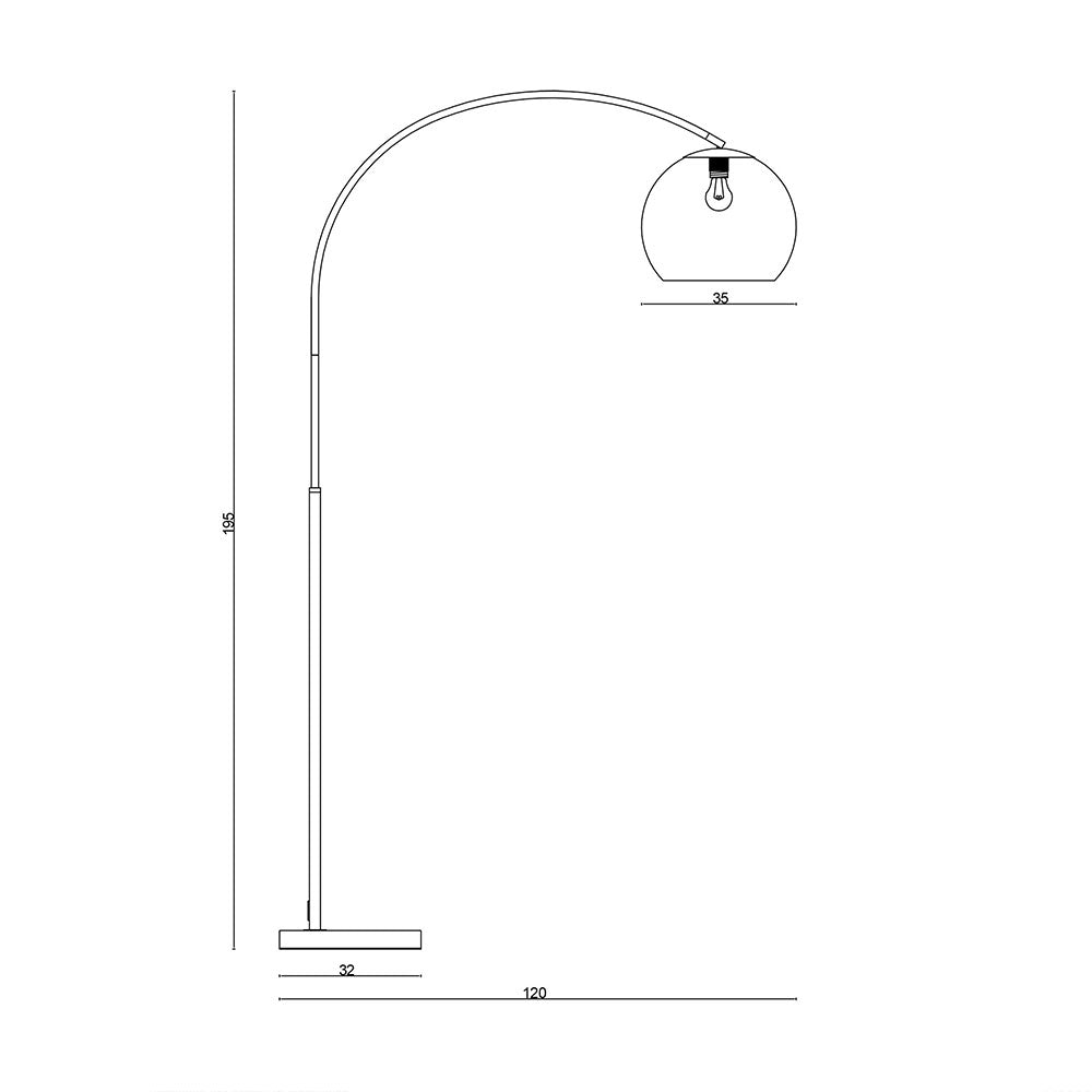 Over Large Arc Floor Lamp Antique Brass - SL91207AB
