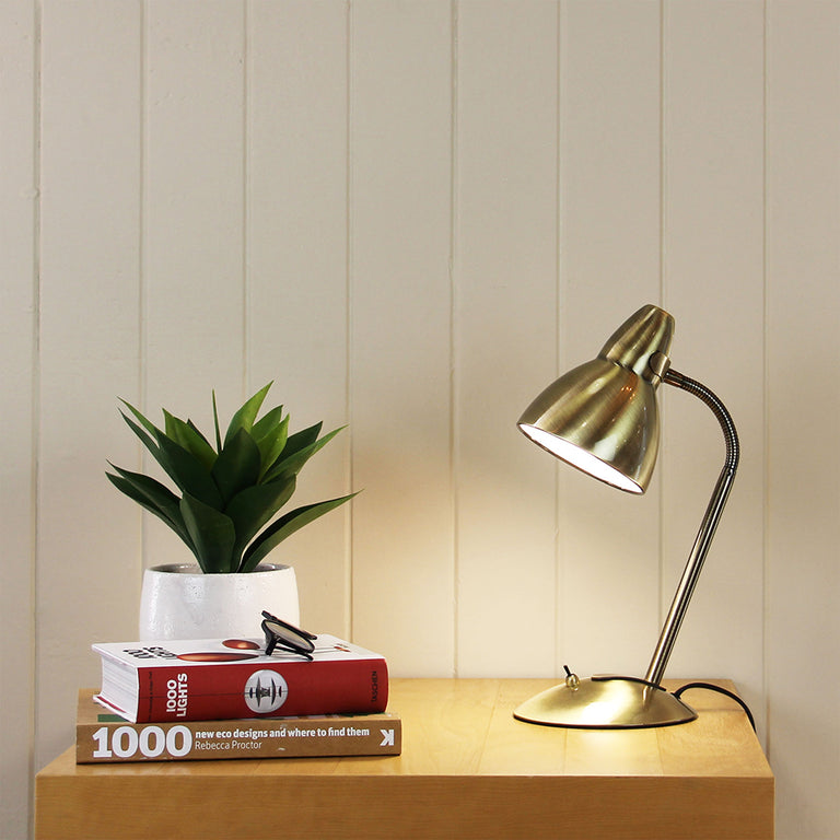 Trax Adjustable Metal Desk Lamp Antique Brass - SL98401AB