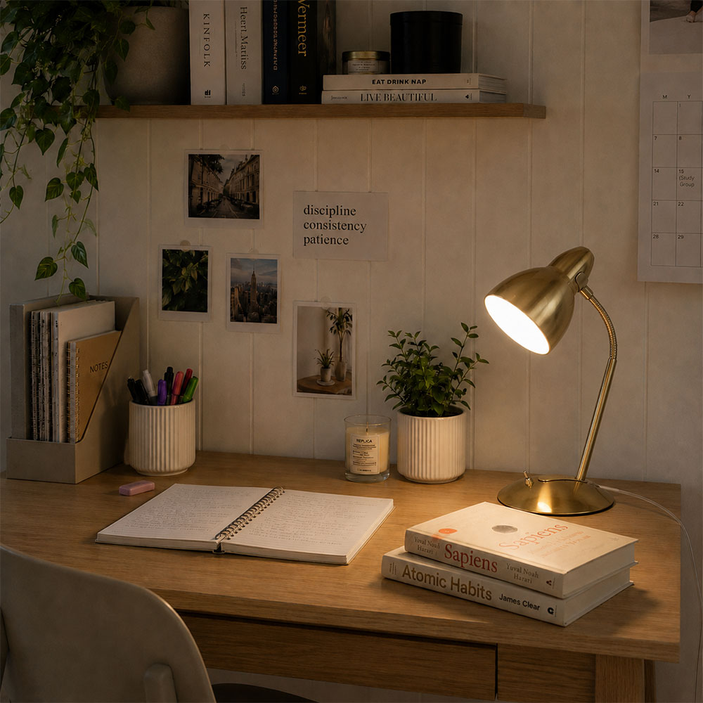 Trax Classic Gooseneck Task Lamp Satin Brass - SL98401SB