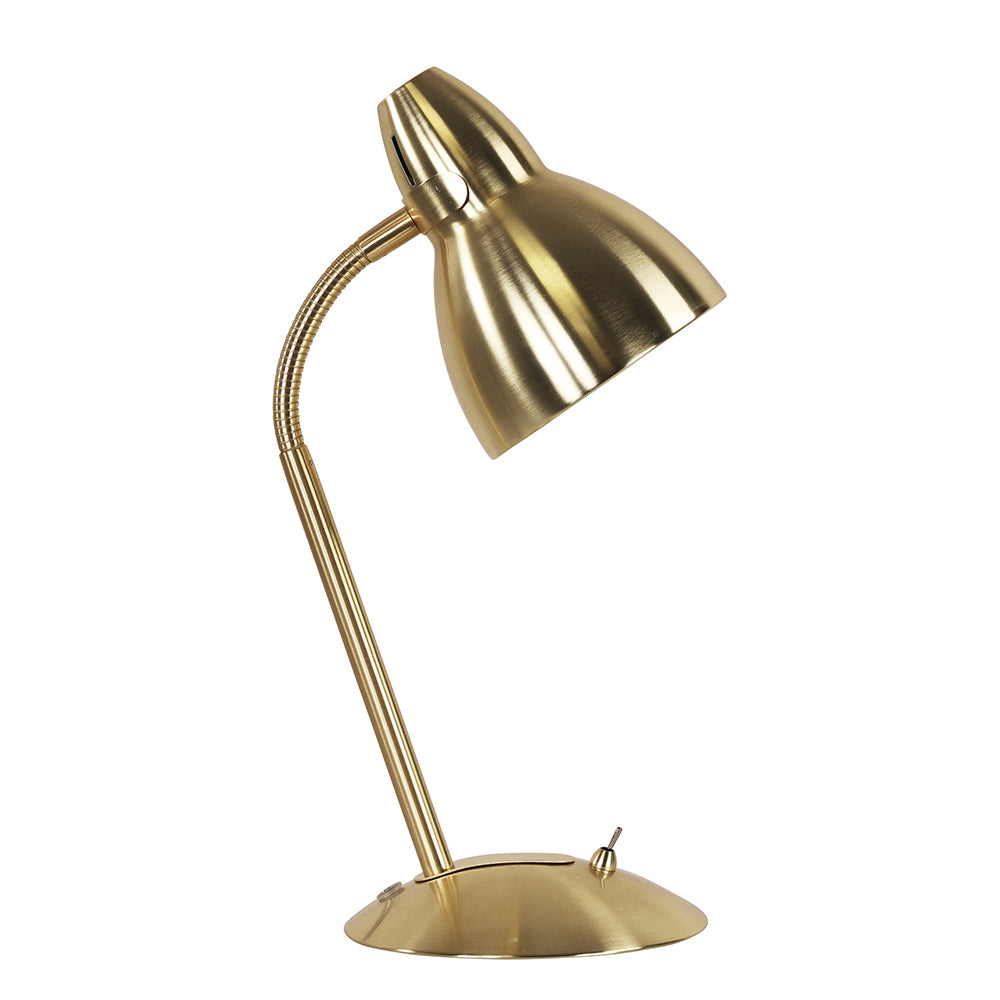 Trax Classic Gooseneck Task Lamp Satin Brass - SL98401SB