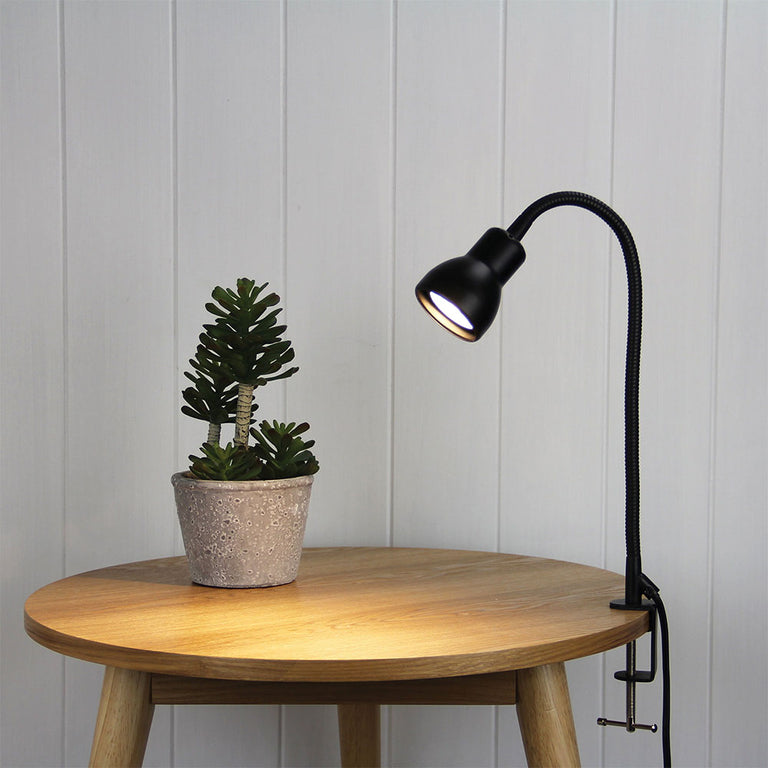Scope Adjustable Gooseneck Clamp Lamp Black - SL98431BK
