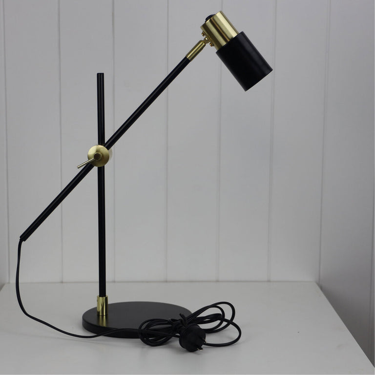 Charlie Desk Lamp Satin Brass / Black - SL98533SB