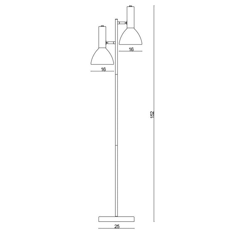 Vespa 2 Light Adjustable Floor Lamp Brushed Chrome - SL98572BC