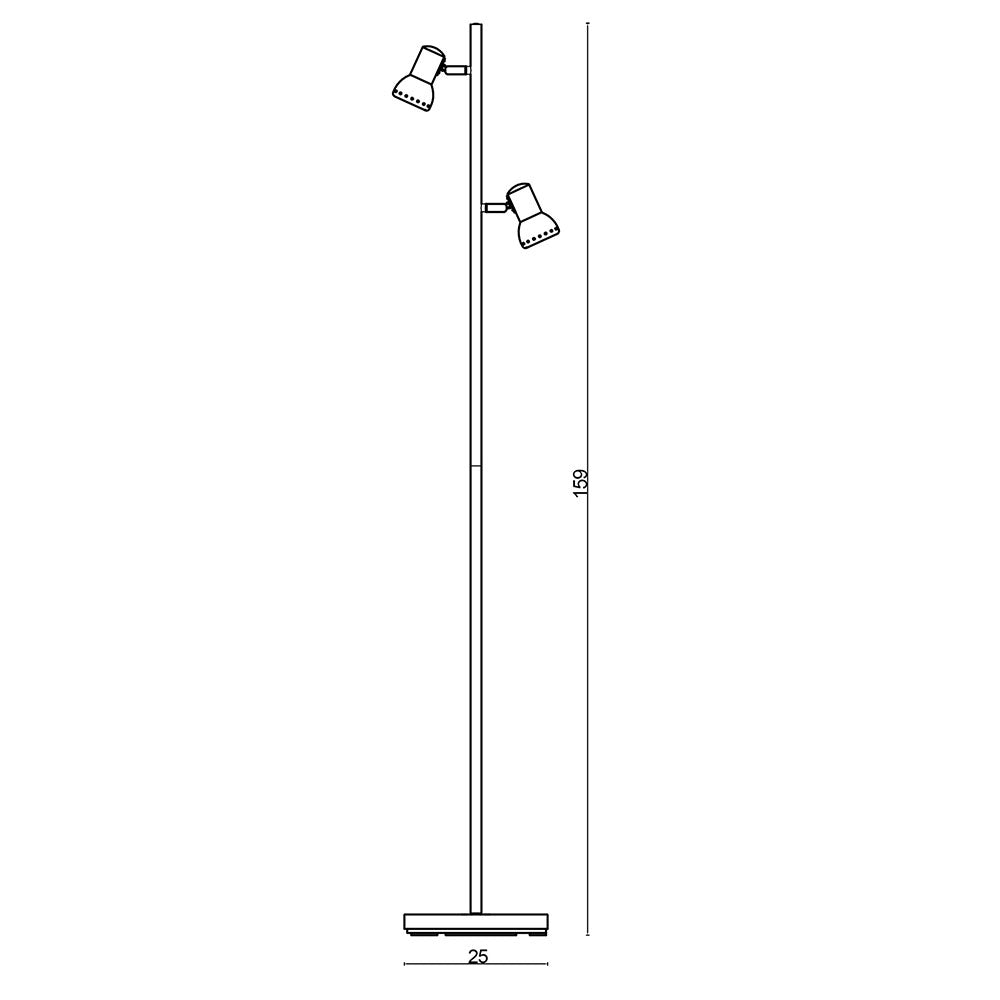 Daxam 14W 2 Light LED Floor Lamp Brushed Chrome / Neutral White - SL98592BC