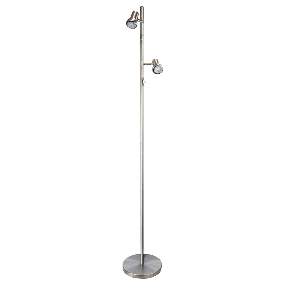 Daxam 14W 2 Light LED Floor Lamp Brushed Chrome / Neutral White - SL98592BC