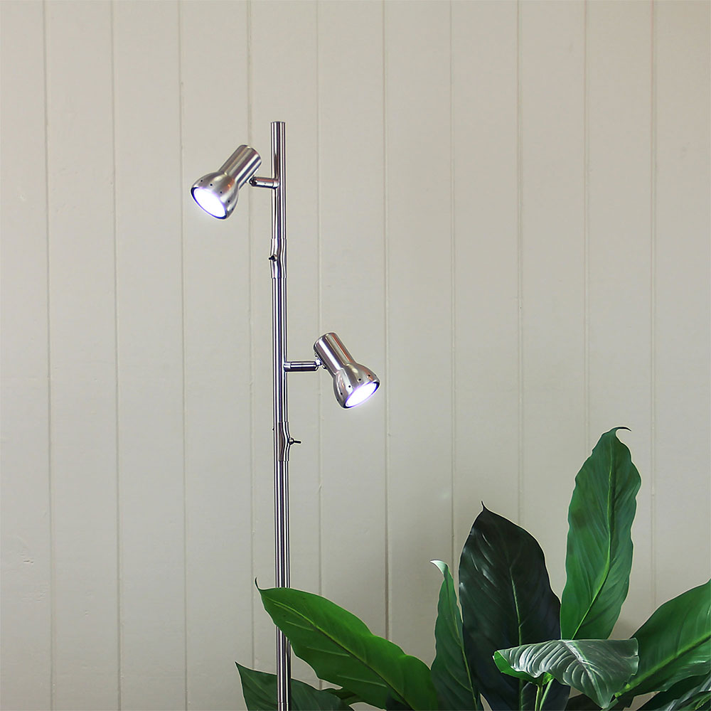 Daxam 14W 2 Light LED Floor Lamp Brushed Chrome / Neutral White - SL98592BC
