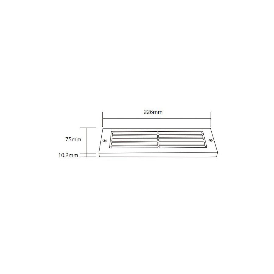 Hidra 12V 4W Rectangle Slotted LED Step Light Black / Warm White - PI-SLC2101BK