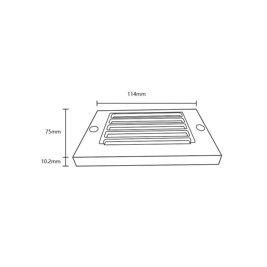 Hidra 12V 2W Rectangle Slotted LED Step Light Weathered Bronze / Warm White - PI-SLC2111WB