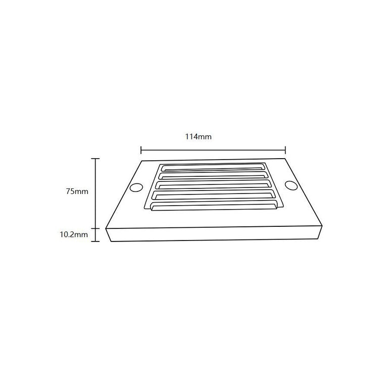 Hidra 12V 2W Rectangle Slotted LED Step Light Black / Warm White - PI-SLC2111BK