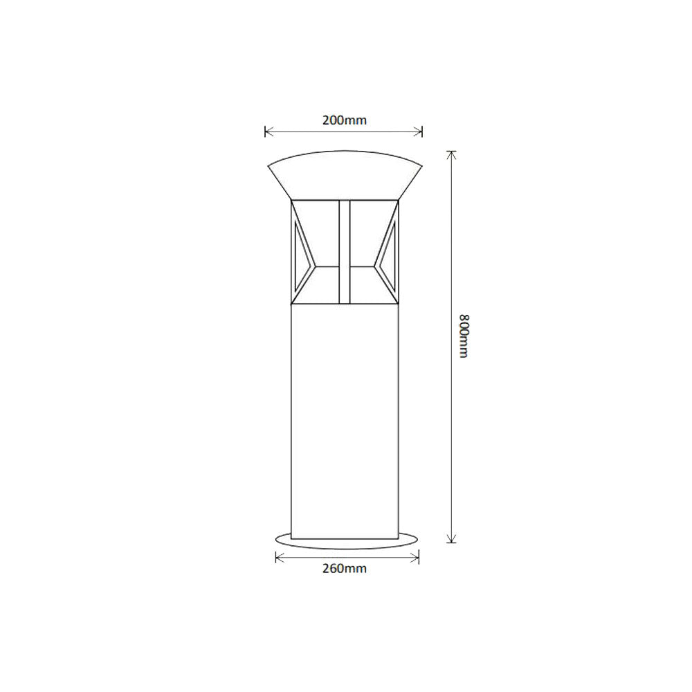 Industrial Solar LED Bollard Black / Dual Colour - SLDBL0012-BLK