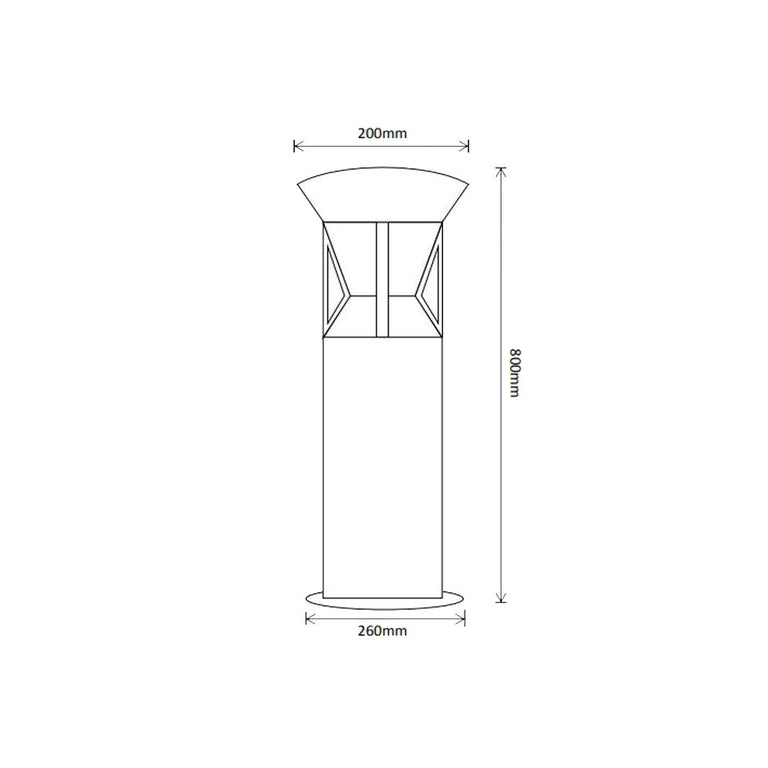 Industrial Solar LED Bollard Black / Dual Colour - SLDBL0012-BLK