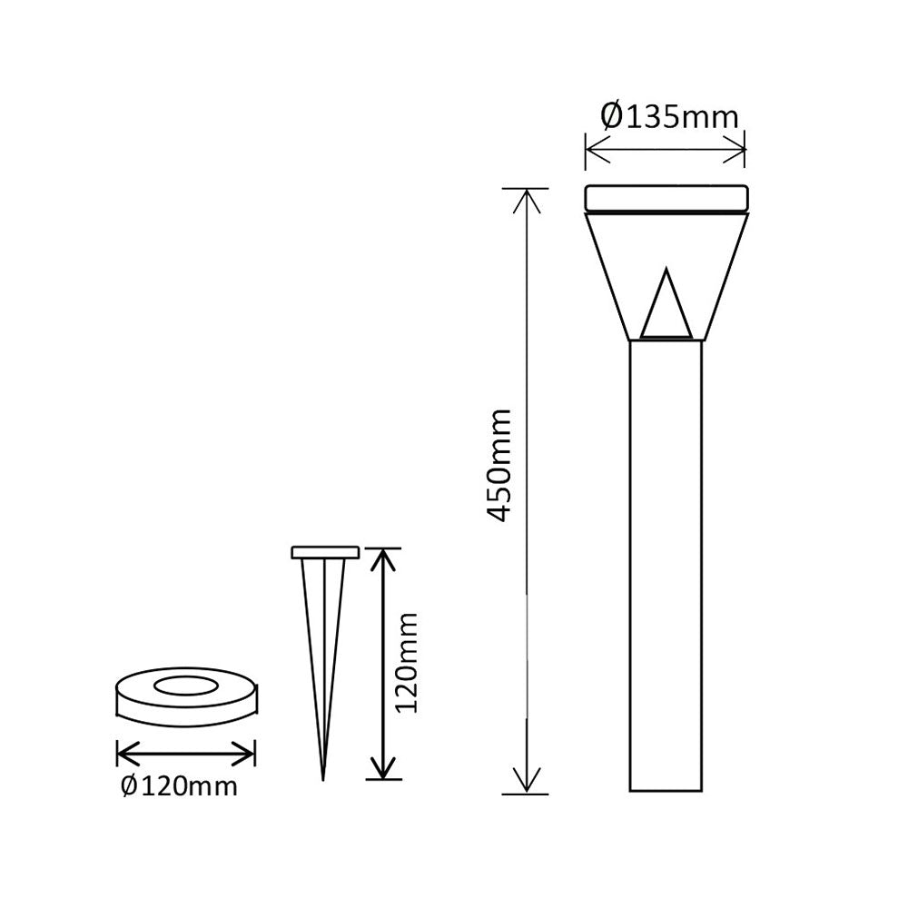 Round Solar LED Bollard with PIR Sensor - SLDBL0026-2.6W-PIR