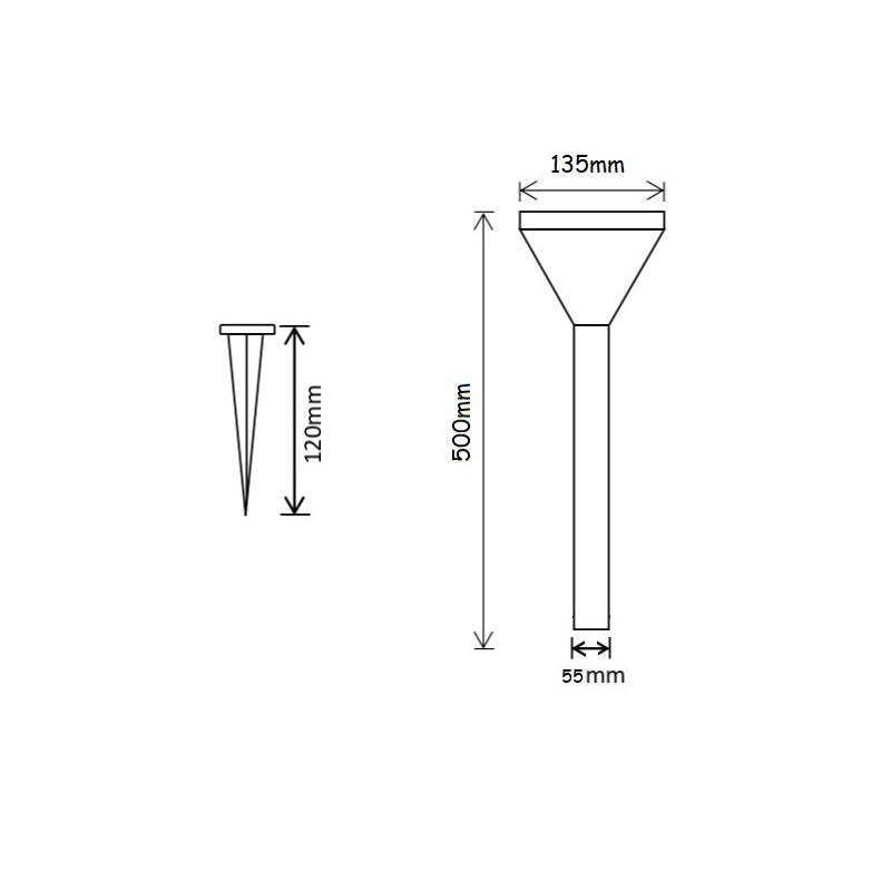 Round 2 Pack Solar LED Bollard Black / Warm White - SLDBL0026B-1W-WW