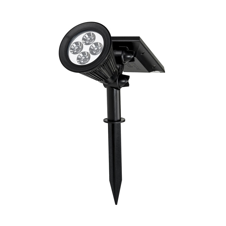 Garden Spot Light with Attached Solar Panel Black / Cool White - SLDGS0053-CW