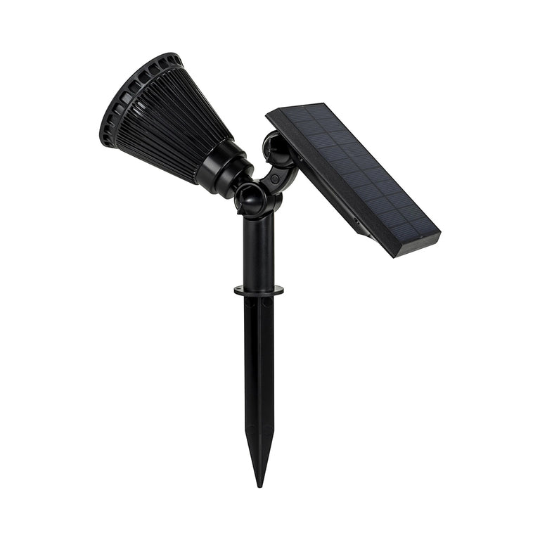 Garden Spot Light with Attached Solar Panel Black / Warm White - SLDGS0053-WW