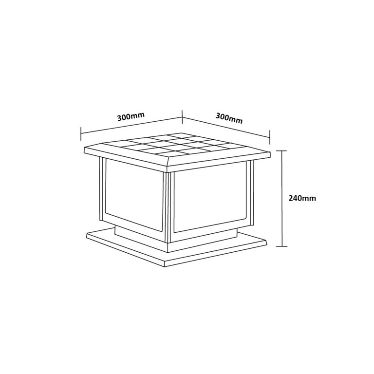 Small Commercial Square Pillar Light Black - SLDPIL2009/BLK-TC