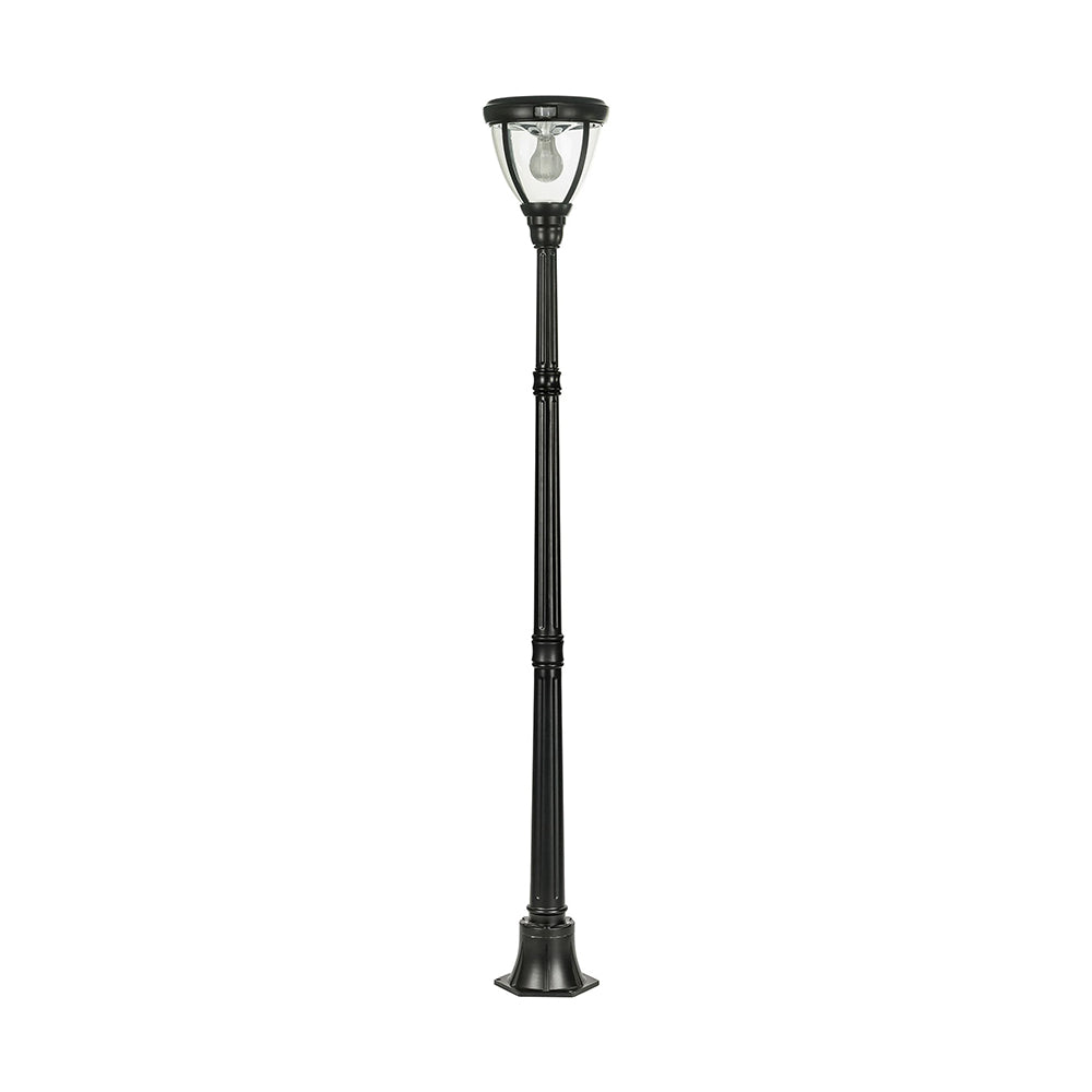 Traditional Single Head LED Post Light With Motion Sensor Black - SLDPL0007A-S2-6.2W-PIR