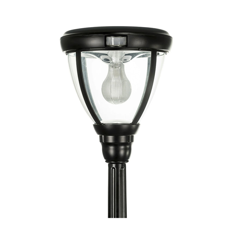 Traditional Single Head LED Post Light With Motion Sensor Black - SLDPL0007A-S2-6.2W-PIR