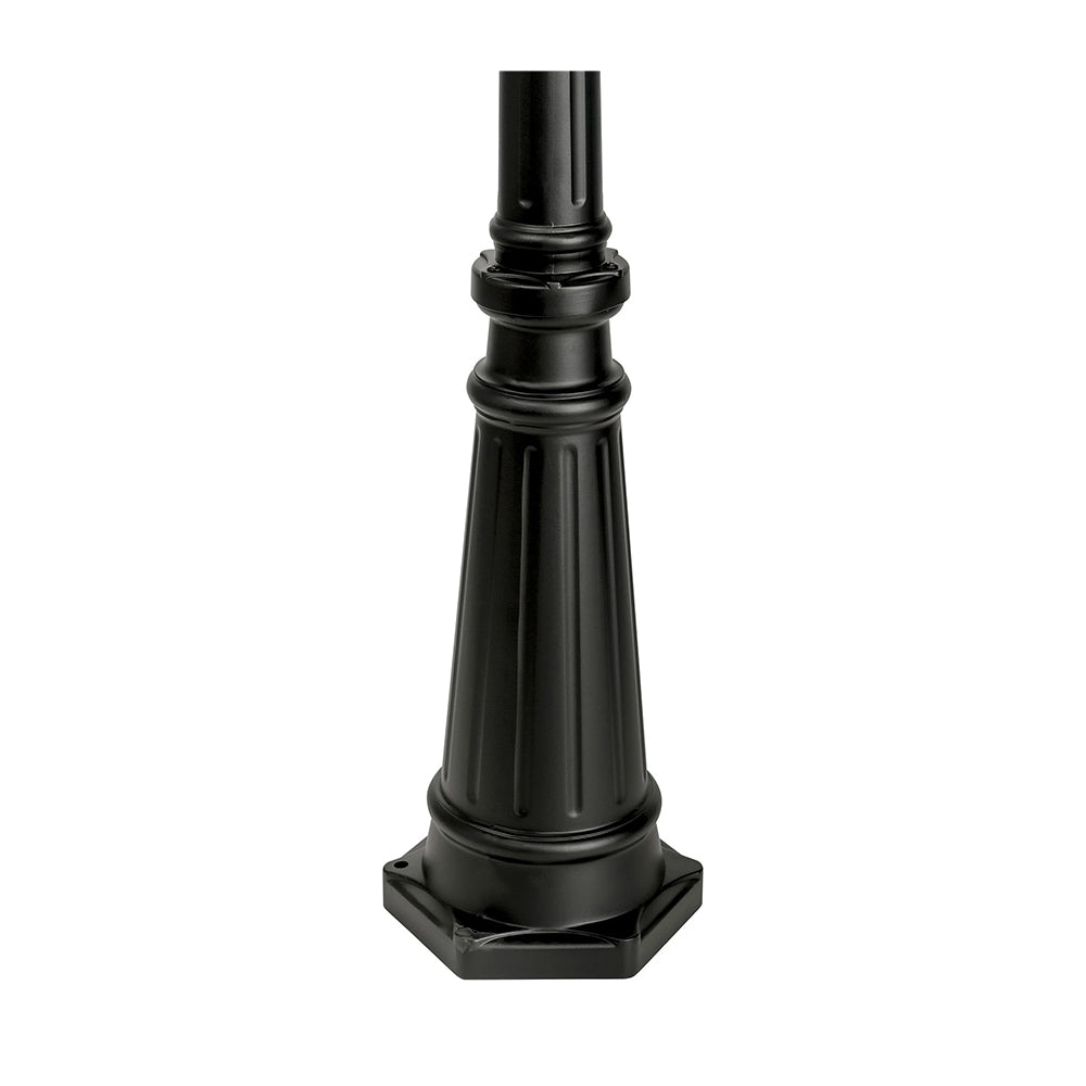 Traditional Twin Head LED Post Light Black - SLDPL0009B-7.6W