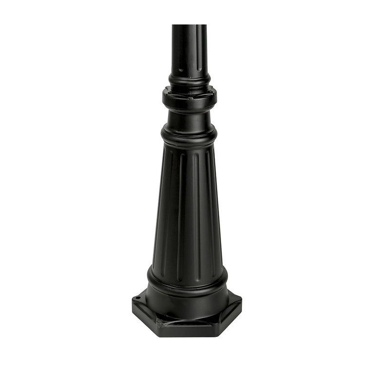 Traditional Twin Head LED Post Light Black - SLDPL0008B-12.4W