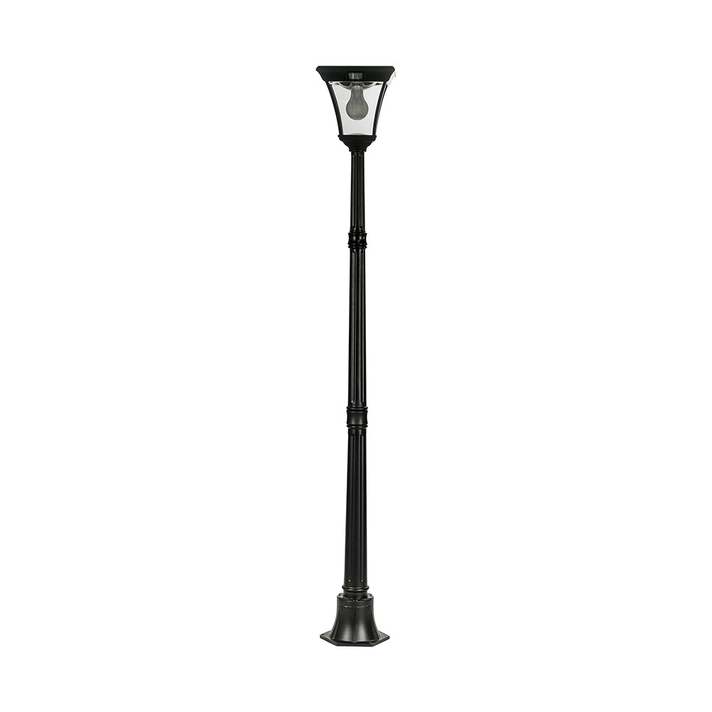 Traditional Single Head LED Post Light With Motion Sensor Black - SLDPL0008A-S2-6.2W-PIR