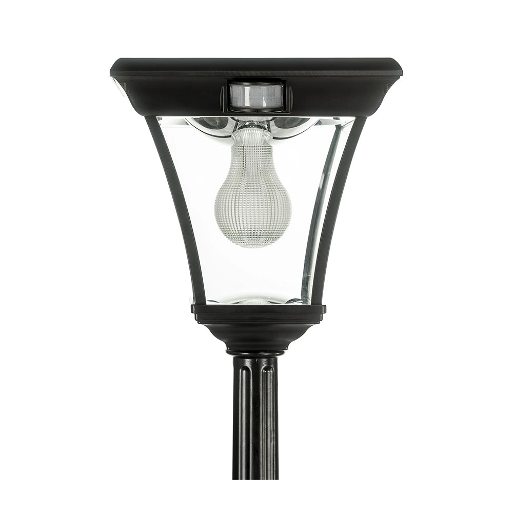Traditional Single Head LED Post Light With Motion Sensor Black - SLDPL0008A-S2-6.2W-PIR