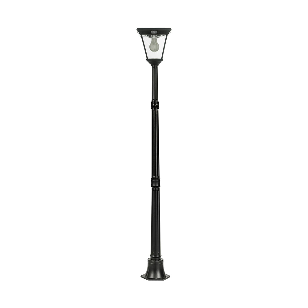 Traditional Single Head LED Post Light With Motion Sensor Black - SLDPL0018A-S2-6.2W-PIR