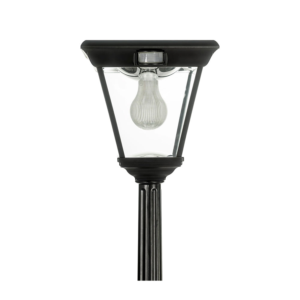 Traditional Single Head LED Post Light With Motion Sensor Black - SLDPL0018A-S2-6.2W-PIR
