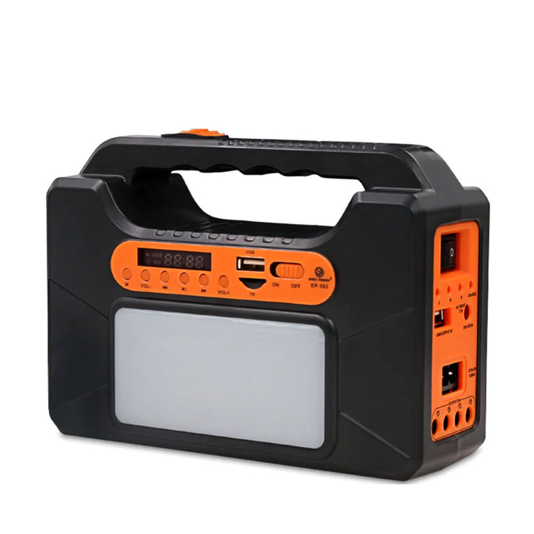 Solar Powered 10W 3 Light Portable LED Lighting System with Radio and Remote - SLDPLSFM-10W/LED