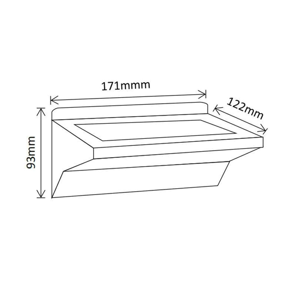 Solar LED Wall Light With Motion Sensor Stainless Steel / Warm White - SLDWL0022-4.2W/SS
