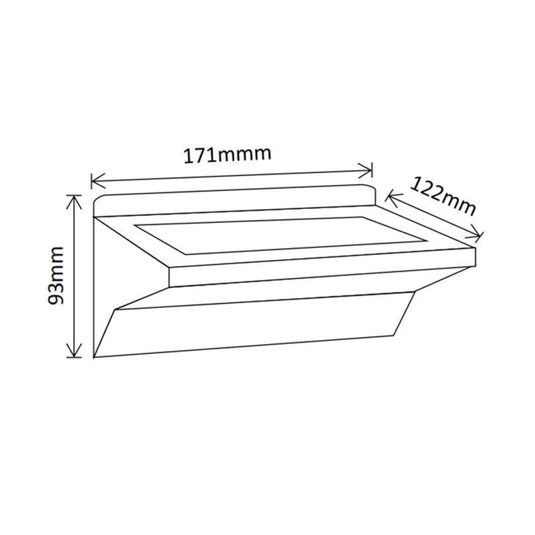 Solar LED Wall Light With Motion Sensor Stainless Steel / Warm White - SLDWL0022-4.2W/SS
