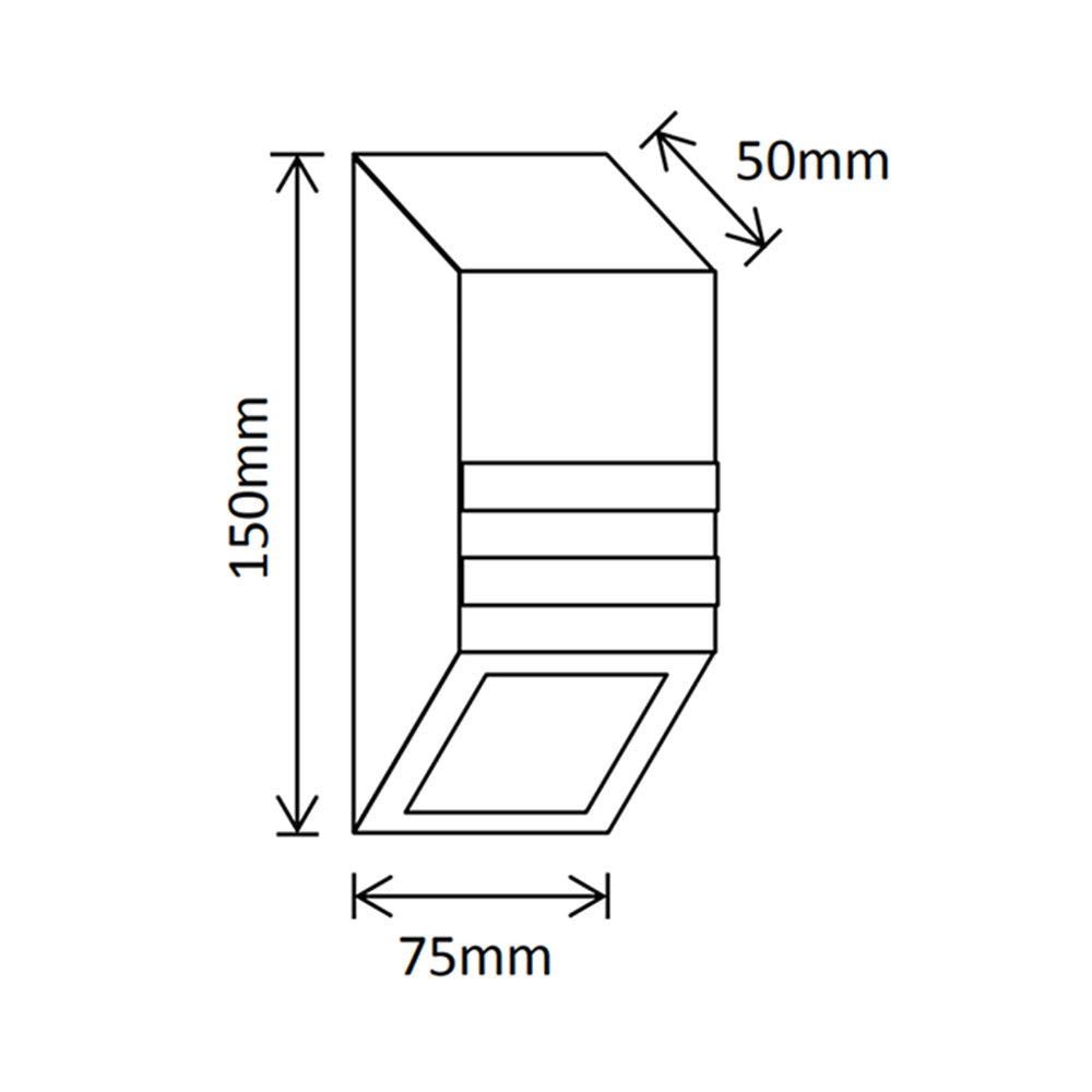Solar LED Wall Light With PIR Sensor Black / Warm White - SLDWL0099A-1W-PIR-BLK-WW