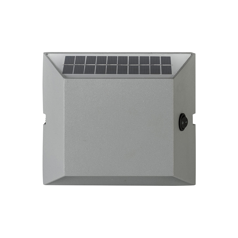 Solar LED Wall Light Silver / Warm White - SLDWL01/SIL