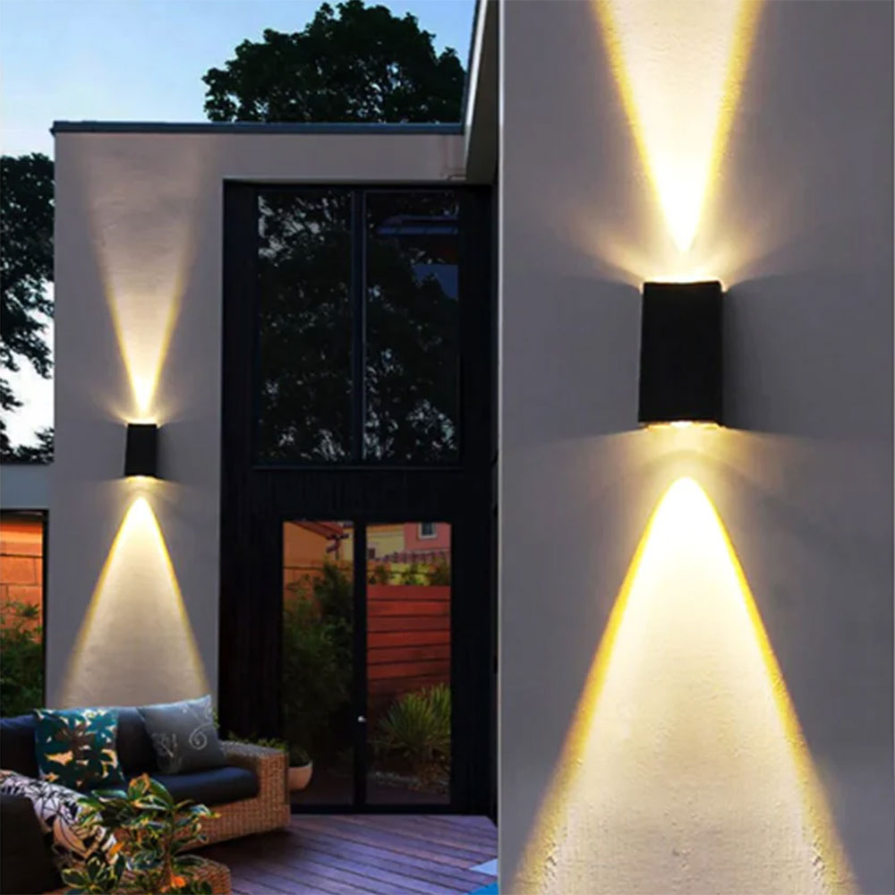 Solar Up & Down LED Wall Light Black / Warm White - SLDWL02/BLK